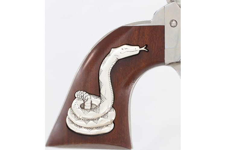 Cimarron Man With No Name SAA Revolver 45 Long Colt 4.75" Barrel 6rd Single Action Silver Snake Inlay